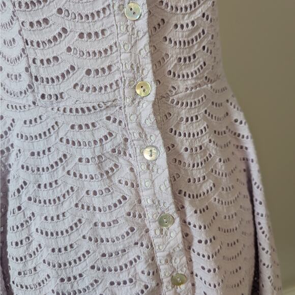 Gianni Bini Lilac Purple Eyelet Overlay Off Shoulder Fit & Flare Mini Dress Med - Picture 3 of 9